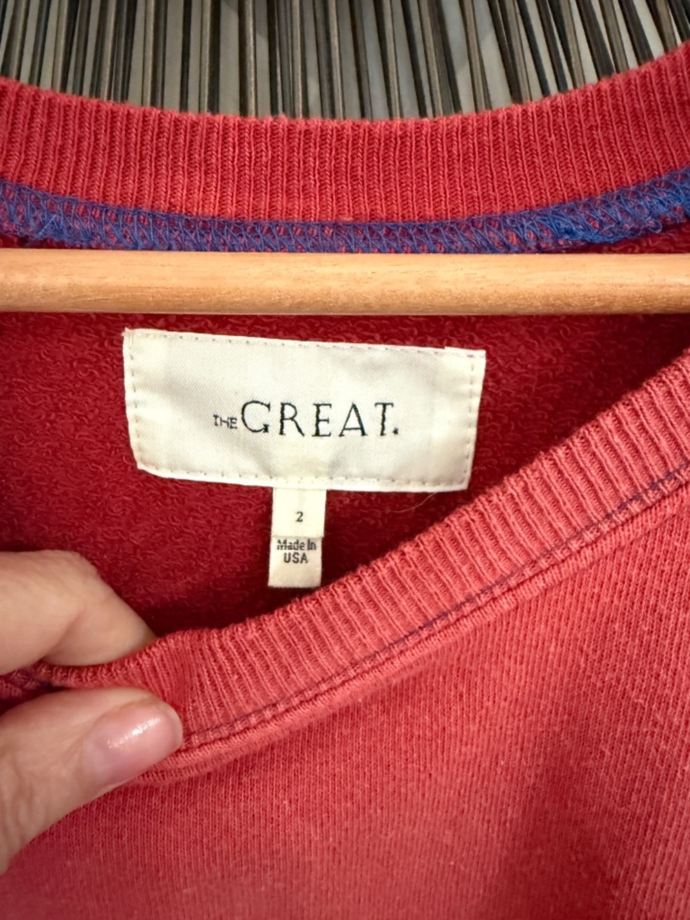 THE GREAT. Bronco Short Sleeve Cotton Graphic Sweatshirt - Picture 2 of 8